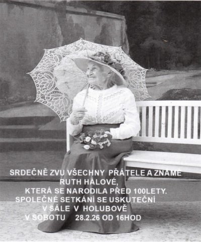 Vzpomínka na paní dr. Ruth Hálovou