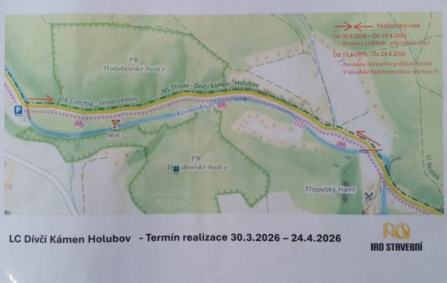 Oprava obecní komunikace Holubov - čistička až brod Hamr