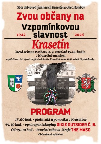 Vzpomínková slavnost v Krasetíně