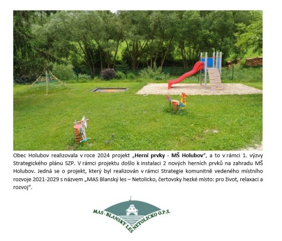 PROJEKT  Herní prvky - MŠ Holubov