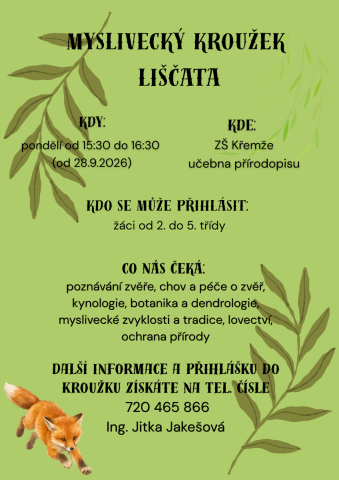 Nabídka mysliveckého kroužku