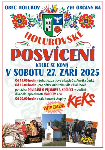Holubovské posvícení a koncert kapely Keks
