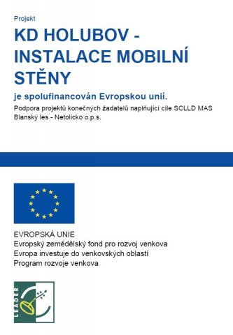 Instalace mobilní stěny v KD Holubov