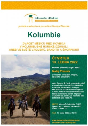 Kolumbie - cestopisné promítání Matěje Ptaszka